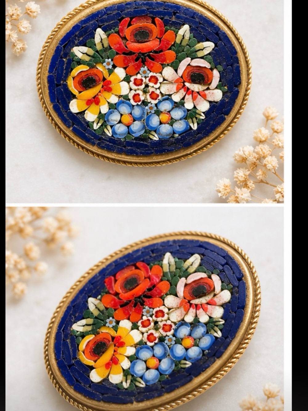 Vintage Italian
Micro Mosaic
Floral Brooch
Handmade Glass
Tesserae Marked - Picture 2 of 5